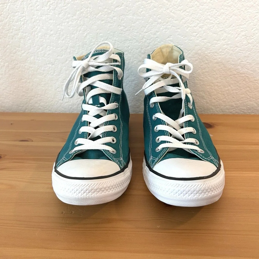 Converse Shoes Mens 10.5 Womens 12.5 CT All Star Hi Sneakers 151172C Teal Green - Picture 2 of 7